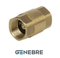Клапан обратный пружинный GENEBRE 3121 06 DN025 PN25, корпус - латунь, клапан - латунь + NBR, ВР/ВР, резьба BSPP