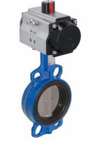 Затвор дисковый Butterfly valve-WA, DN200, with drive-ED, DW100 Cast iron-40 / stainless steel / EPDM, double acting